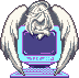 Angel resting upon a computer